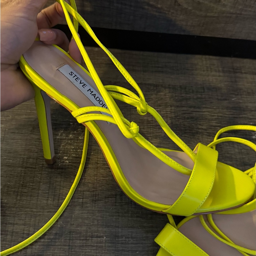 Steve Madden Neon Yellow Strappy Heels